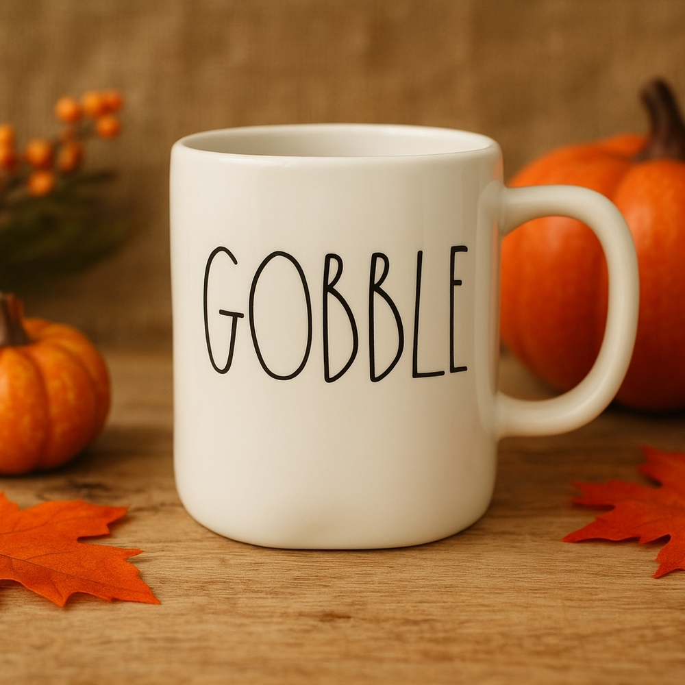 Rae Dunn "Gobble" Mug – Thanksgiving Coffee Mug